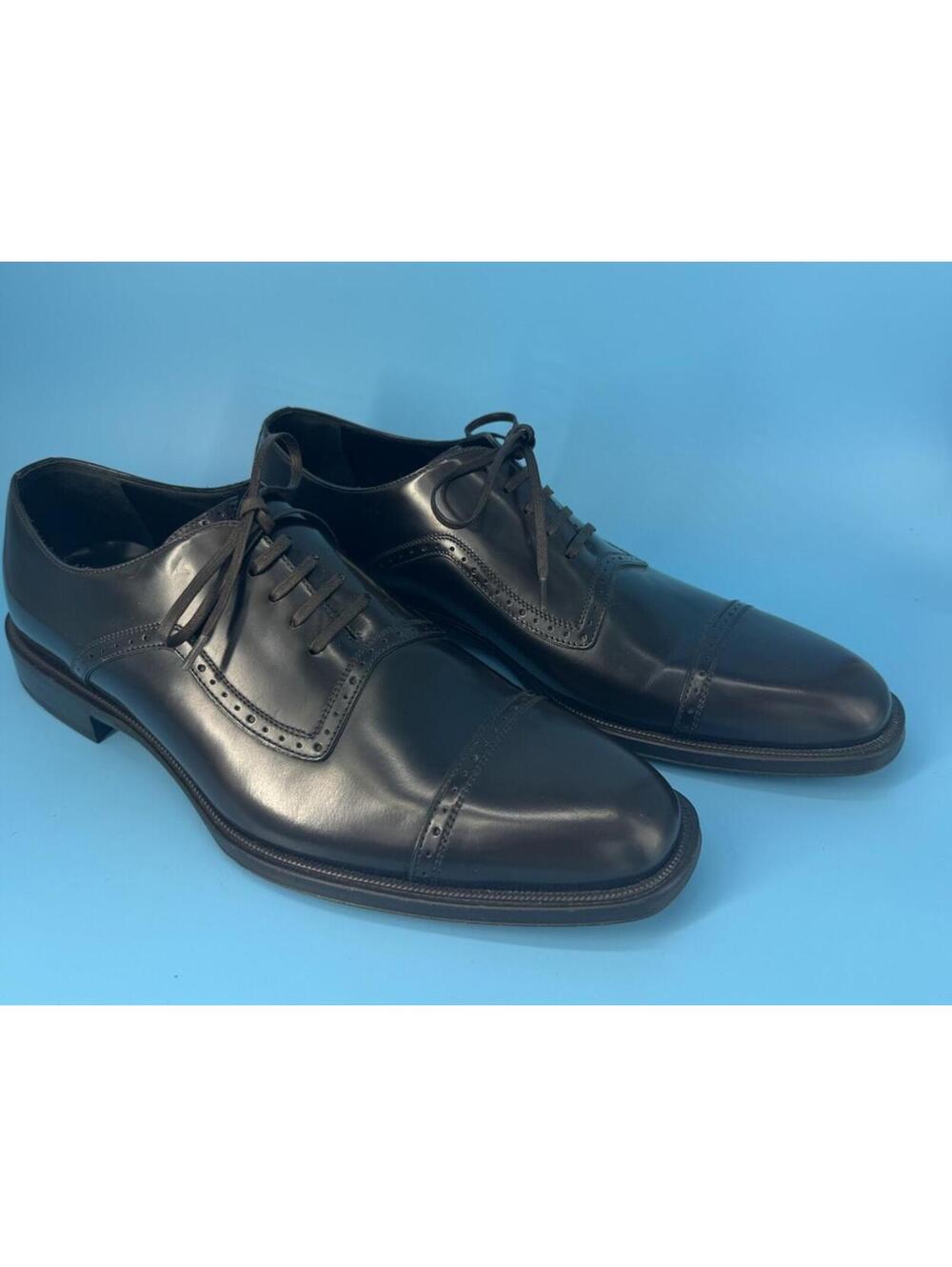 Dolce & Gabbana Men’s Dark Brown Leather Oxford Dress Shoes US 9.5 UK 8.5 Italy